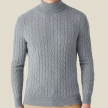 ByCastello | Kabelstrick Rollkragenpullover